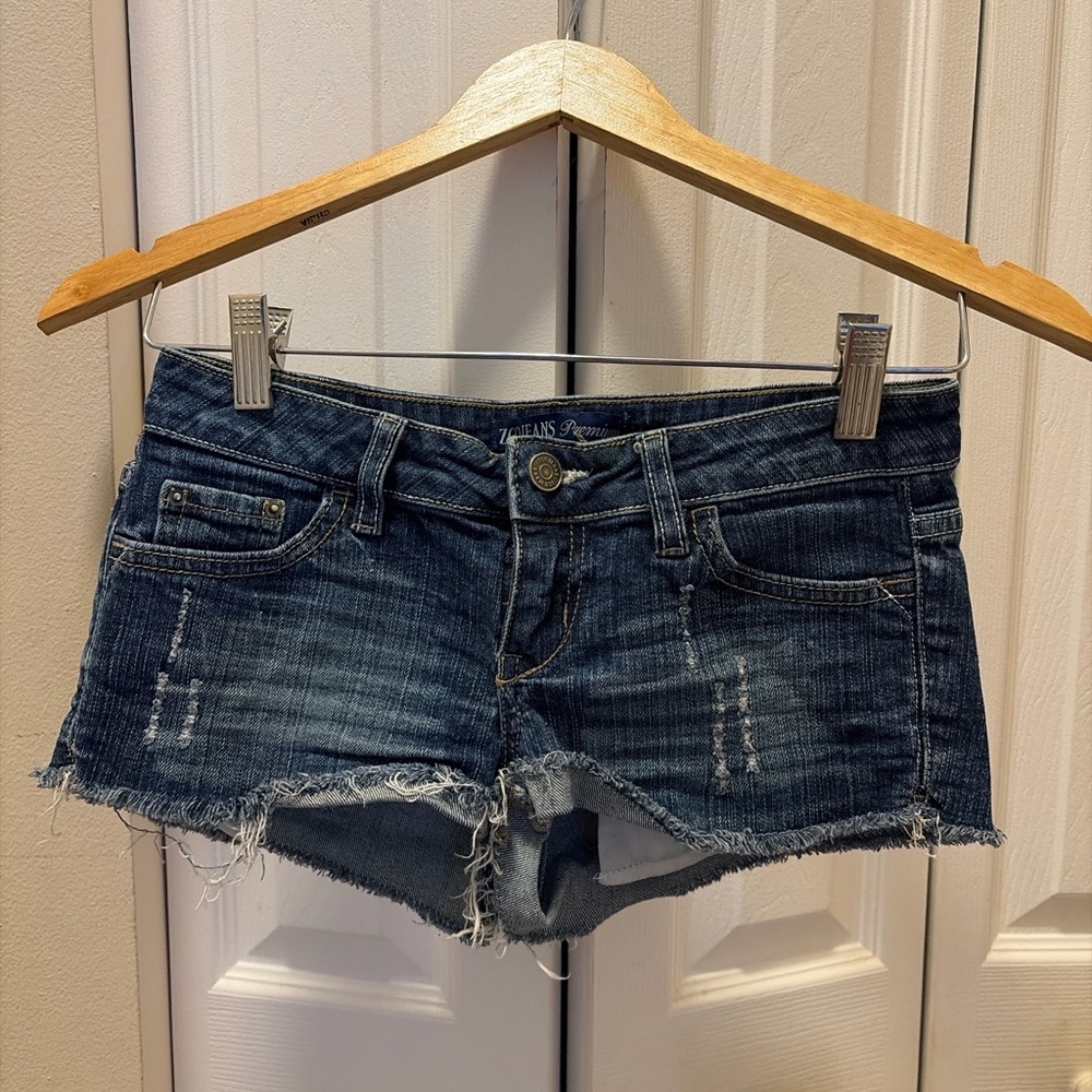 Dark wash ZCO Jean shorts- Premium Distressed Cutoff Denim Shorts size 1